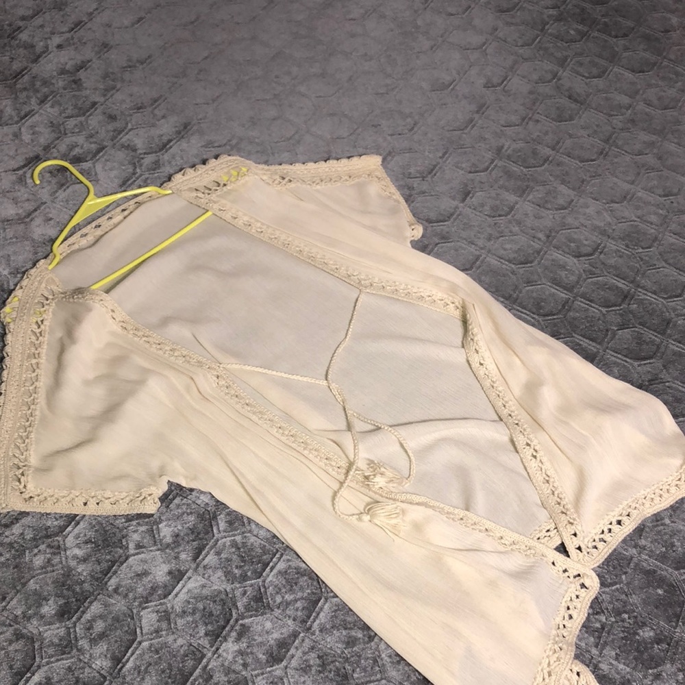 ILLA ILLA CREAM COVERUP/KIMONO CARDIGAN SIZE M